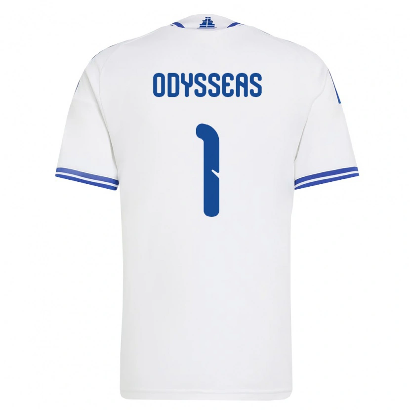 Danxen Niño Camiseta Grecia Odysseas Vlachodimos #1 Blanco Azul 1ª Equipación 26-28 La Camisa