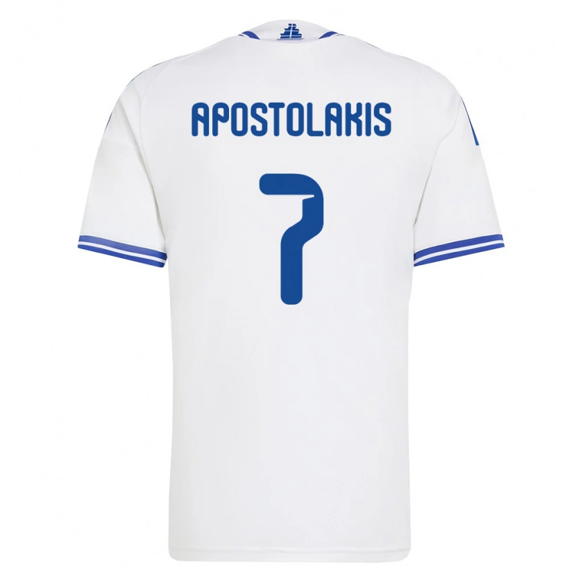 Danxen Niño Camiseta Grecia Giannis Apostolakis #7 Blanco Azul 1ª Equipación 26-28 La Camisa