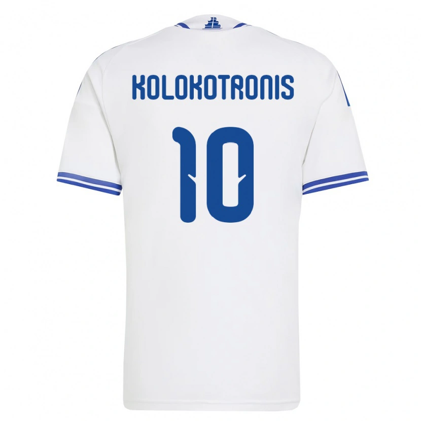 Danxen Niño Camiseta Grecia Petros Kolokotronis #10 Blanco Azul 1ª Equipación 26-28 La Camisa