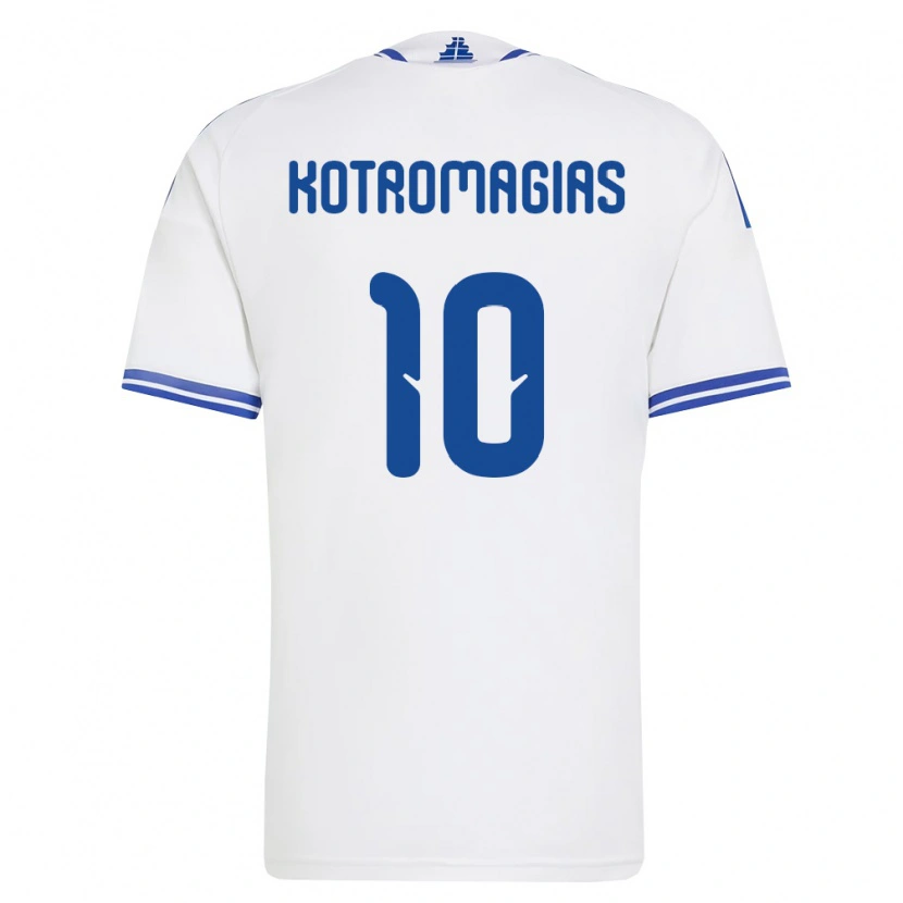 Danxen Niño Camiseta Grecia Dimitrios Kotromagias #10 Blanco Azul 1ª Equipación 26-28 La Camisa