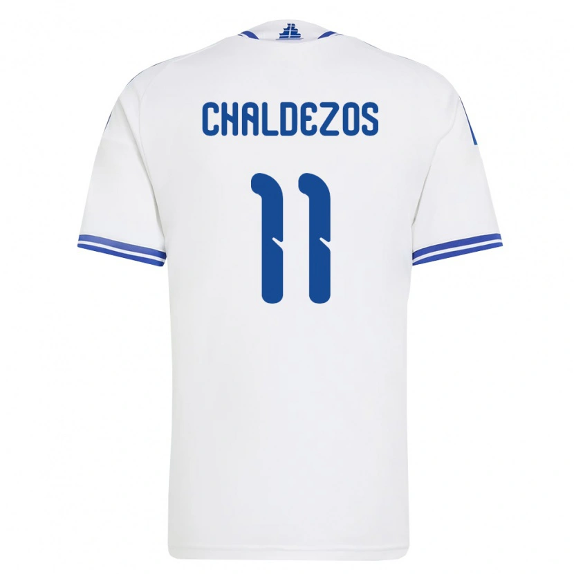 Danxen Niño Camiseta Grecia Nikolaos Chaldezos #11 Blanco Azul 1ª Equipación 26-28 La Camisa