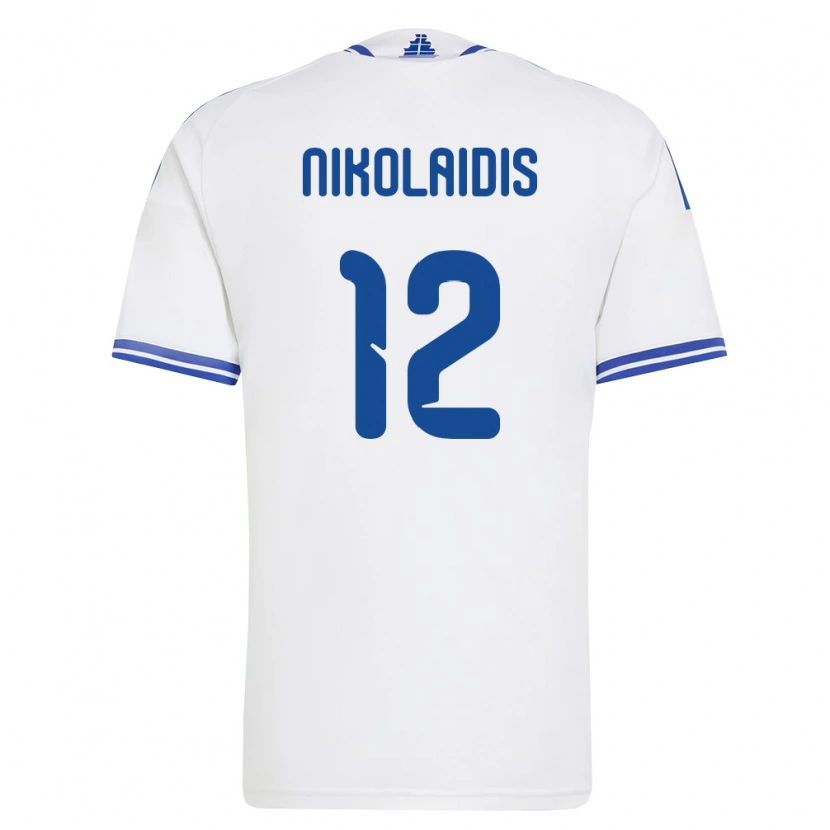 Danxen Niño Camiseta Grecia Georgios Nikolaidis #12 Blanco Azul 1ª Equipación 26-28 La Camisa