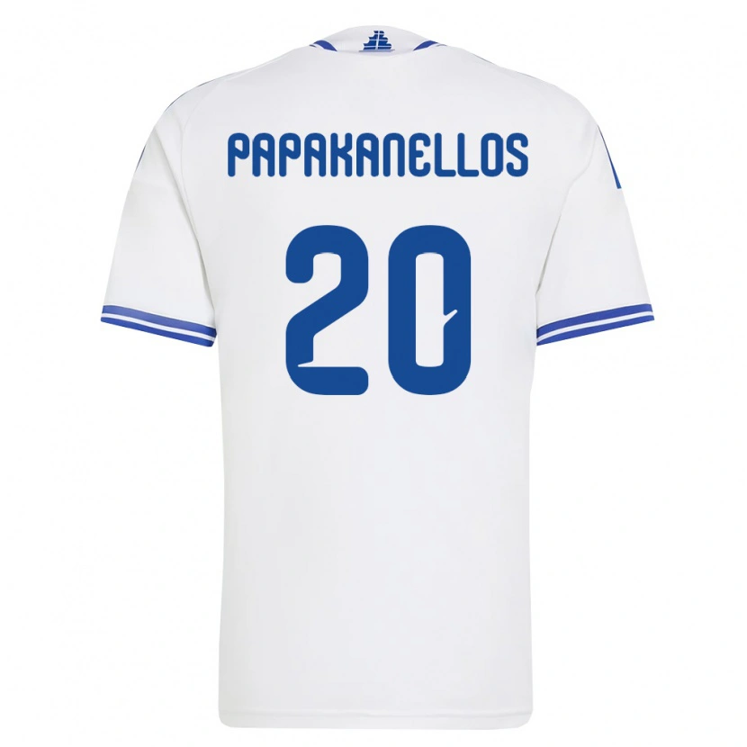 Danxen Niño Camiseta Grecia Antonis Papakanellos #20 Blanco Azul 1ª Equipación 26-28 La Camisa