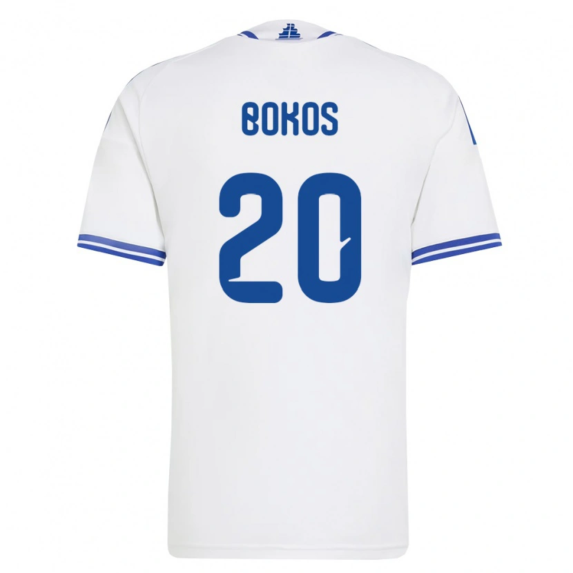 Danxen Niño Camiseta Grecia Giannis Bokos #20 Blanco Azul 1ª Equipación 26-28 La Camisa