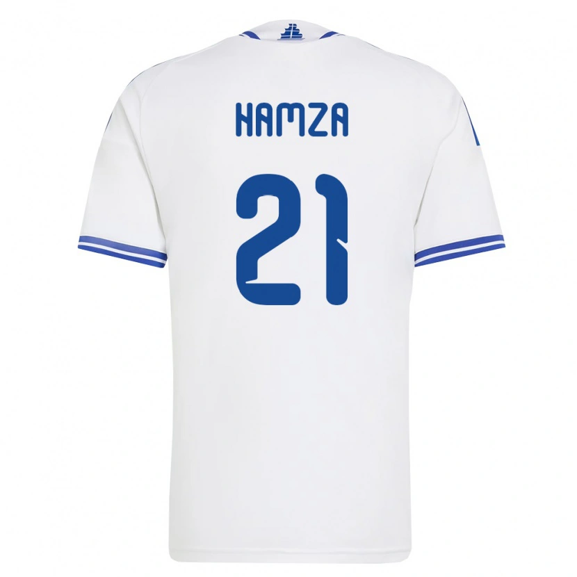 Danxen Niño Camiseta Grecia Erik Hamza #21 Blanco Azul 1ª Equipación 26-28 La Camisa