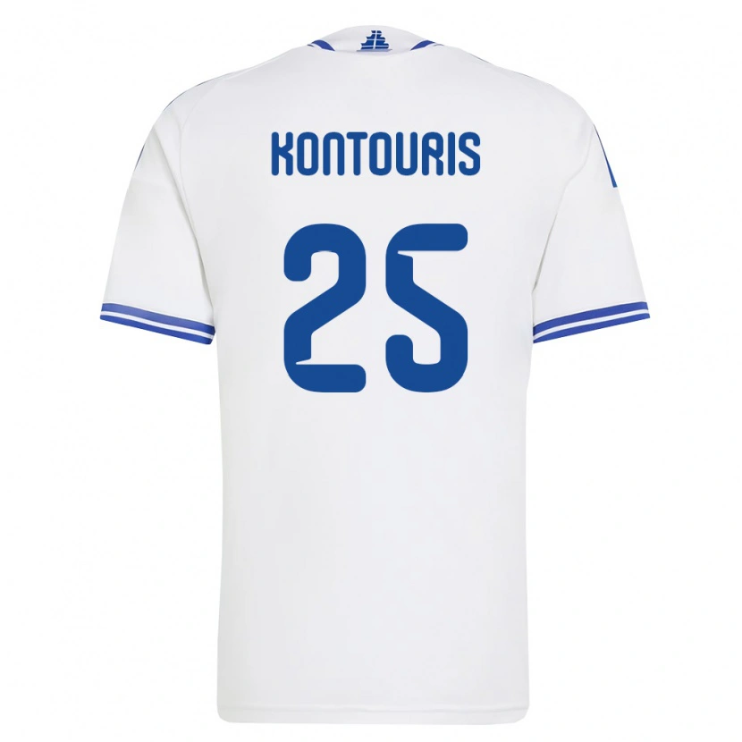 Danxen Niño Camiseta Grecia Sotiris Kontouris #25 Blanco Azul 1ª Equipación 26-28 La Camisa
