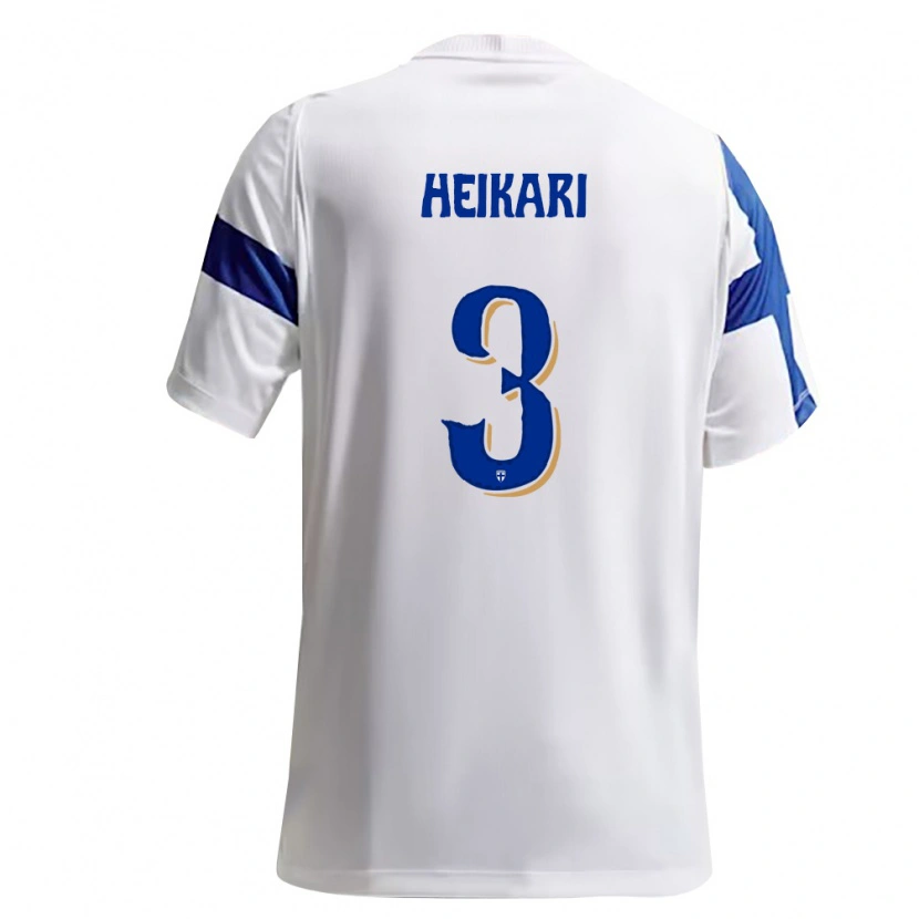 Danxen Niño Camiseta Finlandia Samuel Heikari #3 Blanco Azul 1ª Equipación 26-28 La Camisa