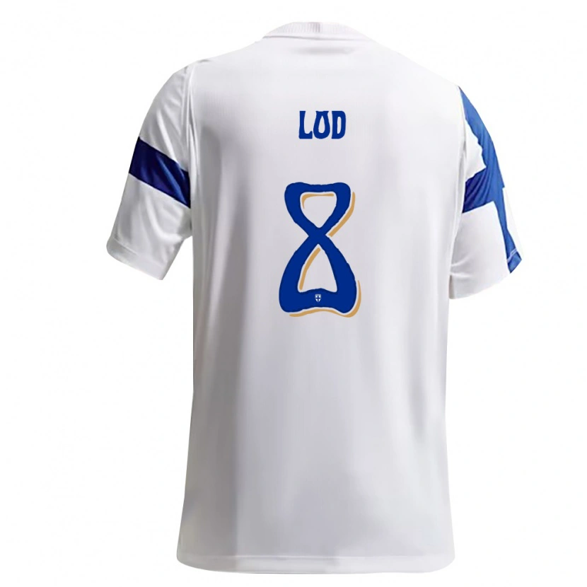 Danxen Niño Camiseta Finlandia Robin Lod #8 Blanco Azul 1ª Equipación 26-28 La Camisa