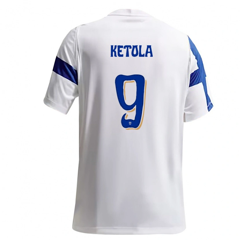 Danxen Niño Camiseta Finlandia Sulo Ketola #9 Blanco Azul 1ª Equipación 26-28 La Camisa