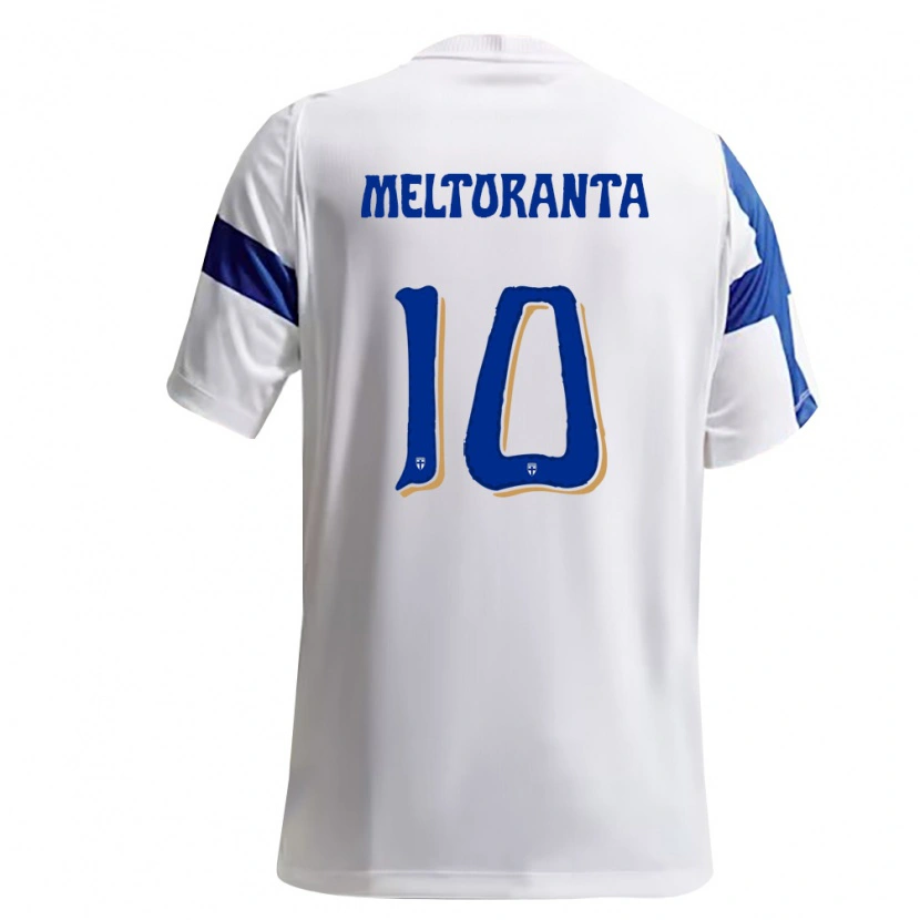 Danxen Niño Camiseta Finlandia Nestori Meltoranta #10 Blanco Azul 1ª Equipación 26-28 La Camisa