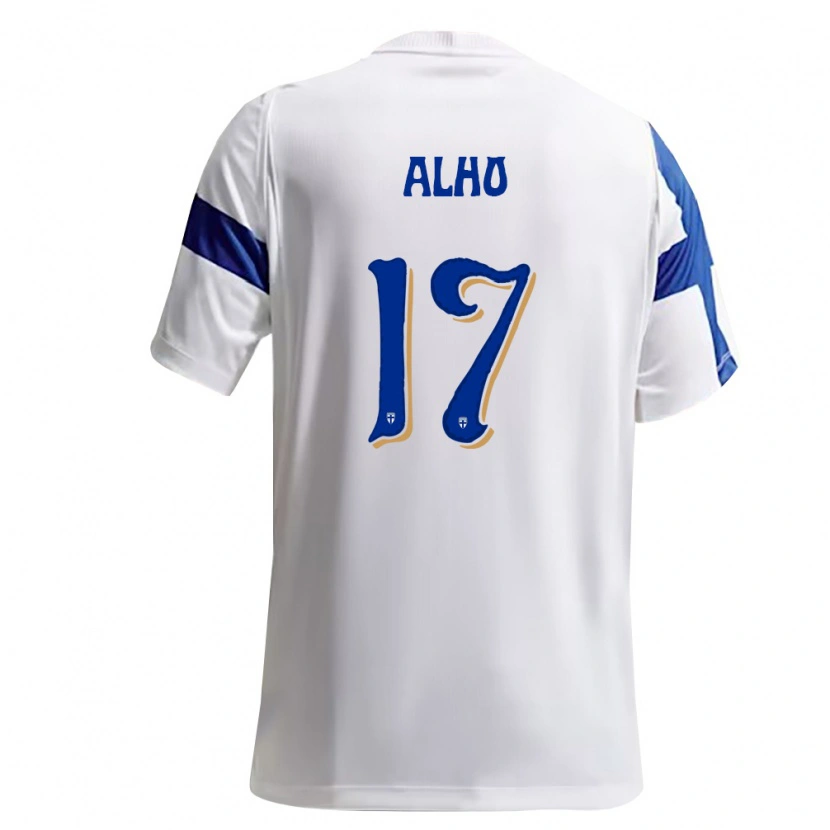 Danxen Niño Camiseta Finlandia Nikolai Alho #17 Blanco Azul 1ª Equipación 26-28 La Camisa