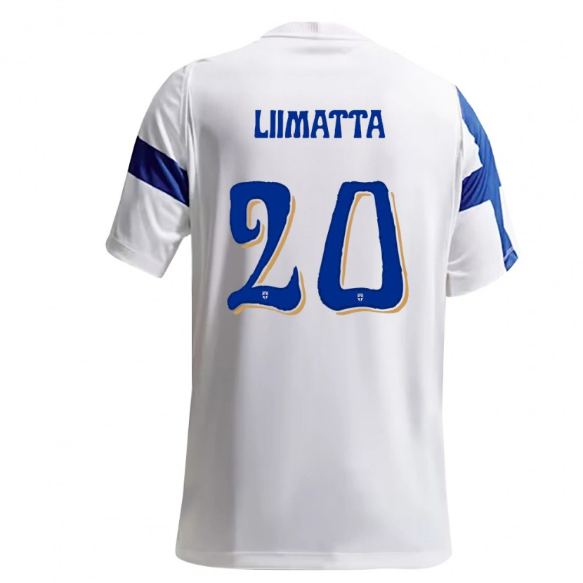 Danxen Niño Camiseta Finlandia Otso Liimatta #20 Blanco Azul 1ª Equipación 26-28 La Camisa