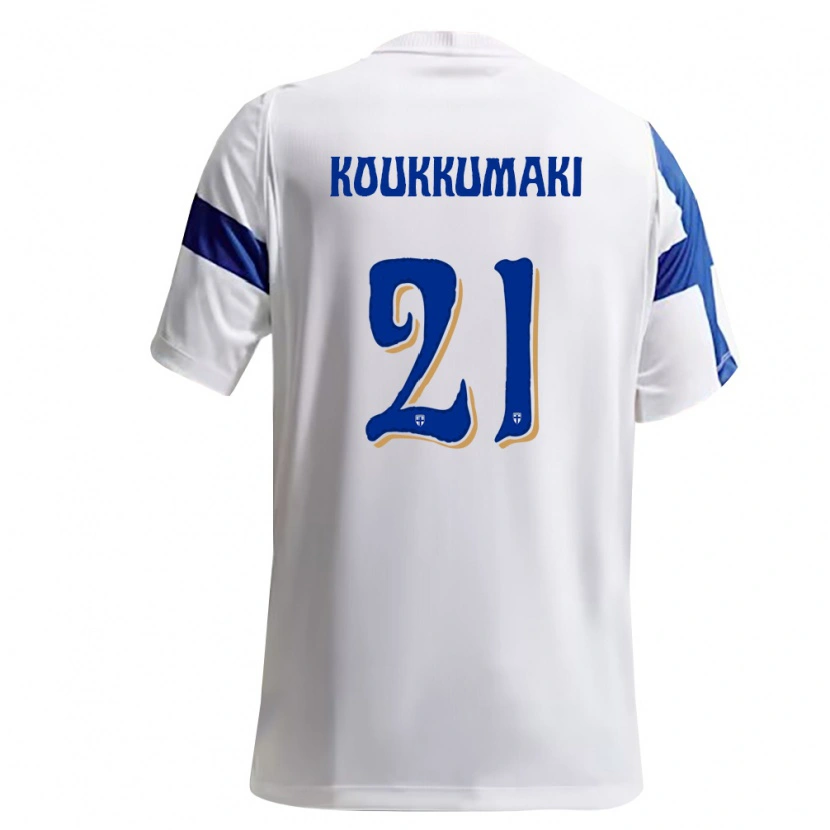Danxen Niño Camiseta Finlandia Taavi Koukkumäki #21 Blanco Azul 1ª Equipación 26-28 La Camisa