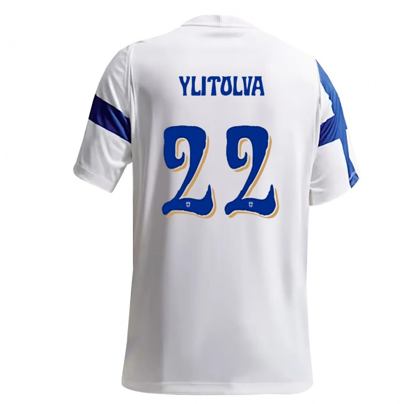 Danxen Niño Camiseta Finlandia Miska Ylitolva #22 Blanco Azul 1ª Equipación 26-28 La Camisa