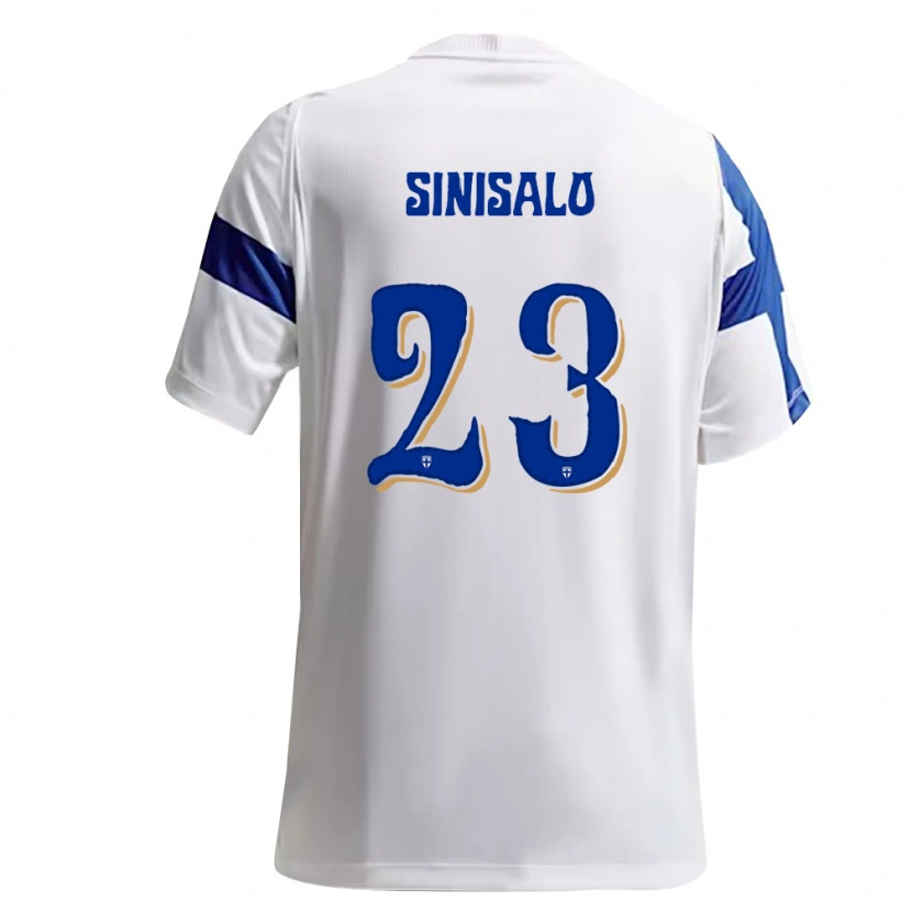 Danxen Niño Camiseta Finlandia Viljami Sinisalo #23 Blanco Azul 1ª Equipación 26-28 La Camisa
