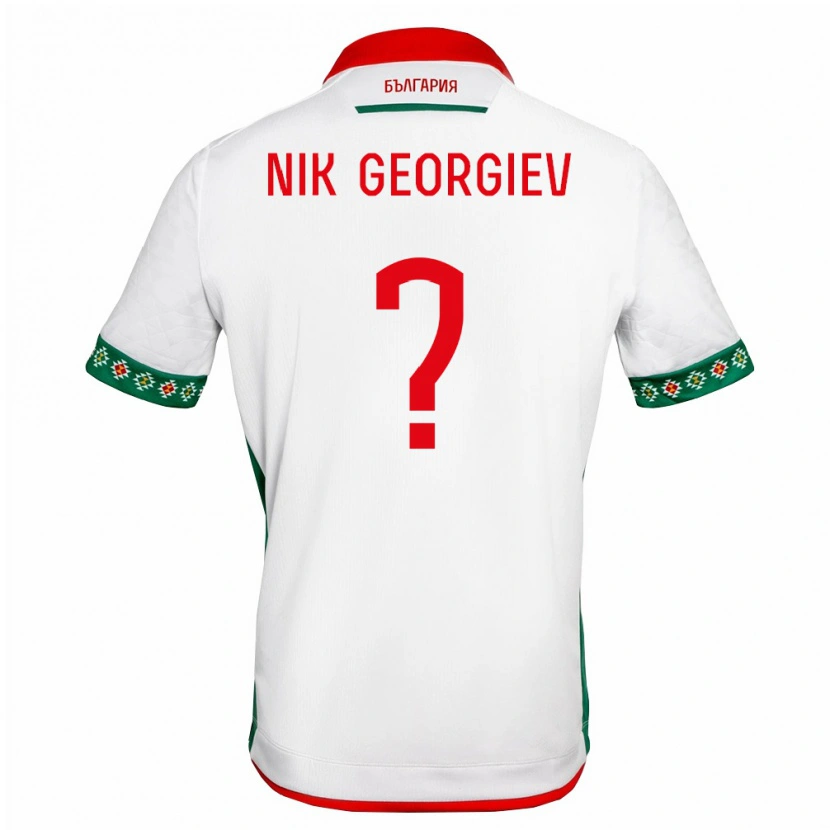 Danxen Niño Camiseta Bulgaria Nik Georgiev #0 Blanco Verde Rojo 1ª Equipación 26-28 La Camisa