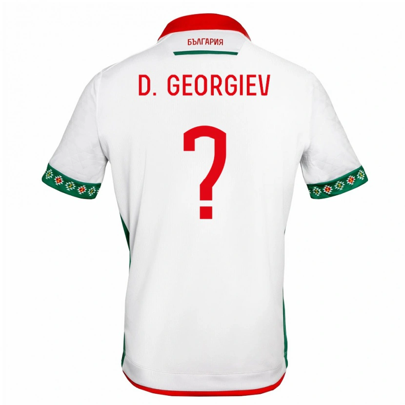 Danxen Niño Camiseta Bulgaria David Georgiev #0 Blanco Verde Rojo 1ª Equipación 26-28 La Camisa