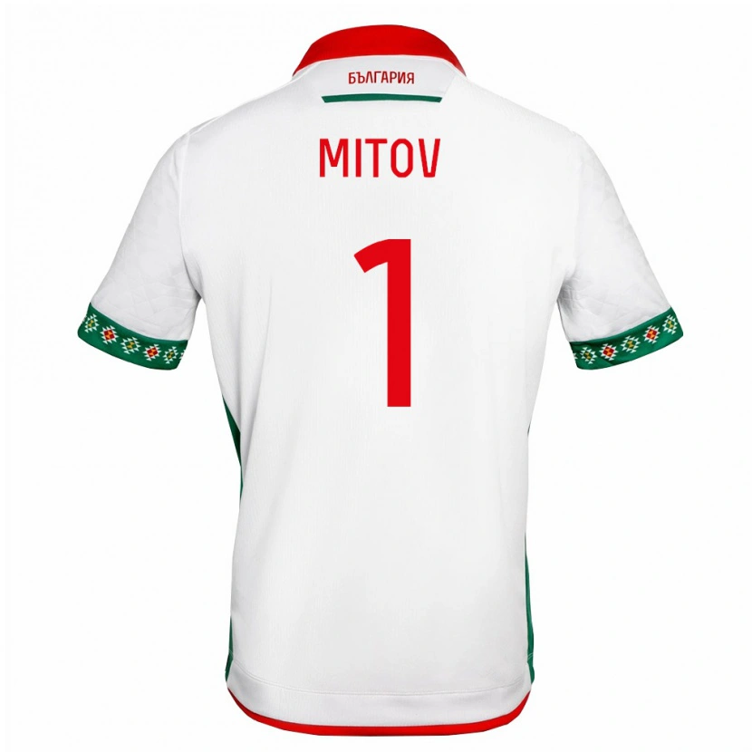Danxen Niño Camiseta Bulgaria Dimitar Mitov #1 Blanco Verde Rojo 1ª Equipación 26-28 La Camisa