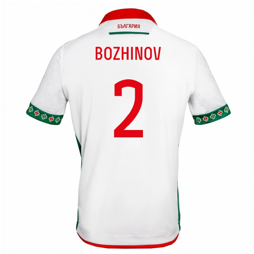 Danxen Niño Camiseta Bulgaria Rosen Bozhinov #2 Blanco Verde Rojo 1ª Equipación 26-28 La Camisa