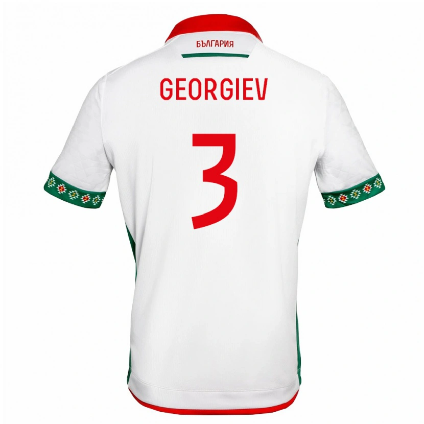 Danxen Niño Camiseta Bulgaria Martin Georgiev #3 Blanco Verde Rojo 1ª Equipación 26-28 La Camisa