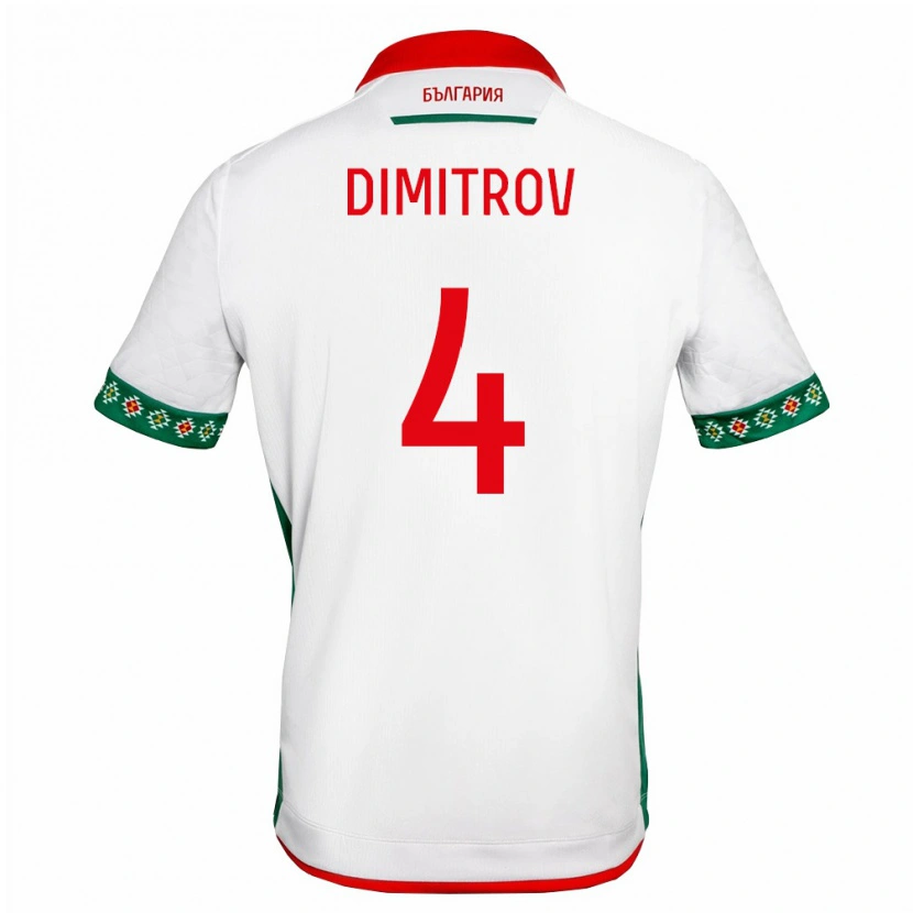 Danxen Niño Camiseta Bulgaria Martin Dimitrov #4 Blanco Verde Rojo 1ª Equipación 26-28 La Camisa