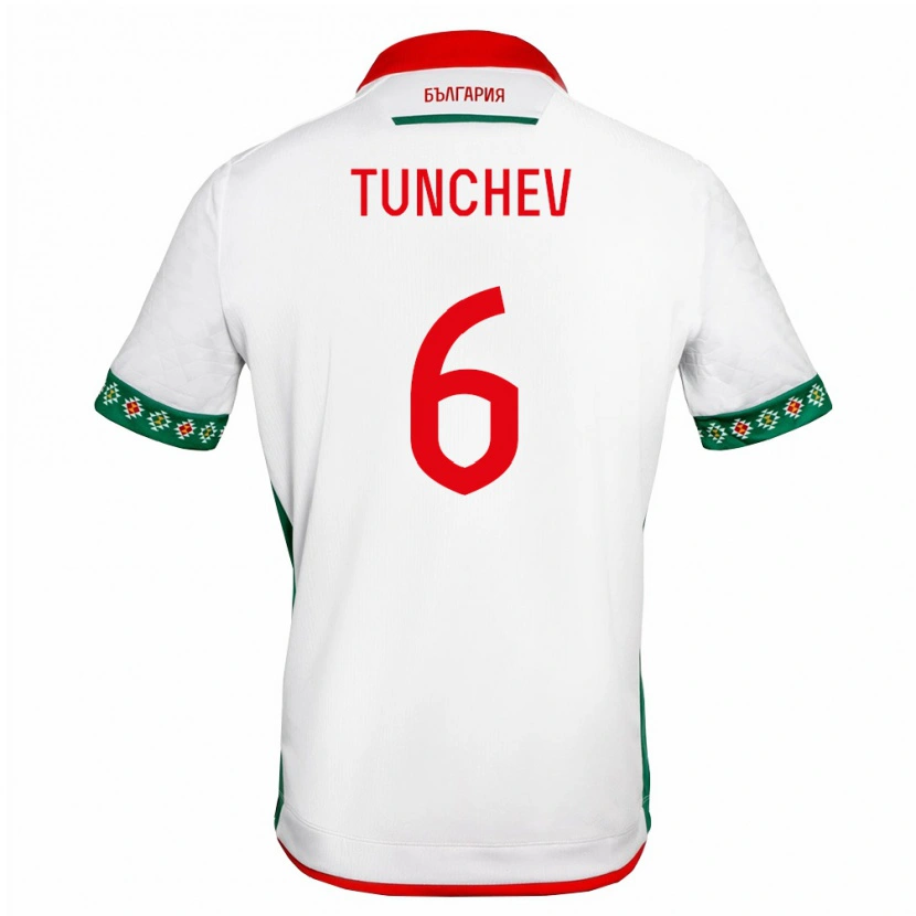 Danxen Niño Camiseta Bulgaria Aleks Tunchev #6 Blanco Verde Rojo 1ª Equipación 26-28 La Camisa