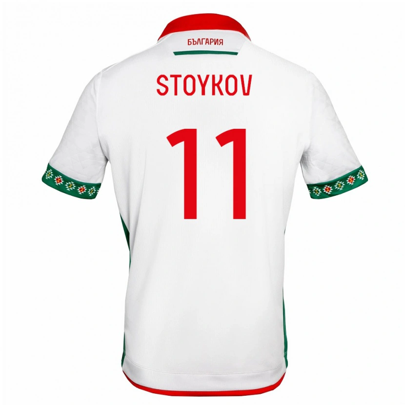Danxen Niño Camiseta Bulgaria Preslav Stoykov #11 Blanco Verde Rojo 1ª Equipación 26-28 La Camisa