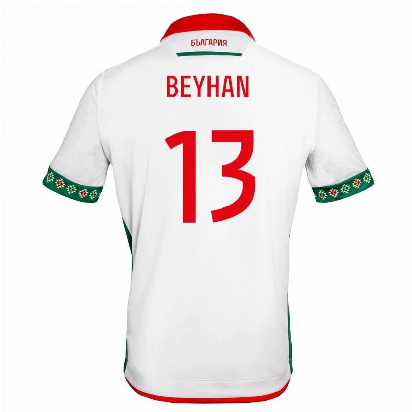 Danxen Niño Camiseta Bulgaria Berk Beyhan #13 Blanco Verde Rojo 1ª Equipación 26-28 La Camisa