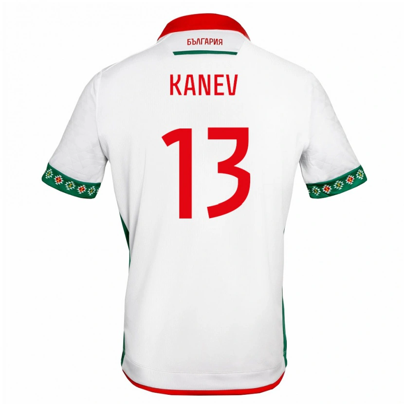 Danxen Niño Camiseta Bulgaria Dimitar Kanev #13 Blanco Verde Rojo 1ª Equipación 26-28 La Camisa