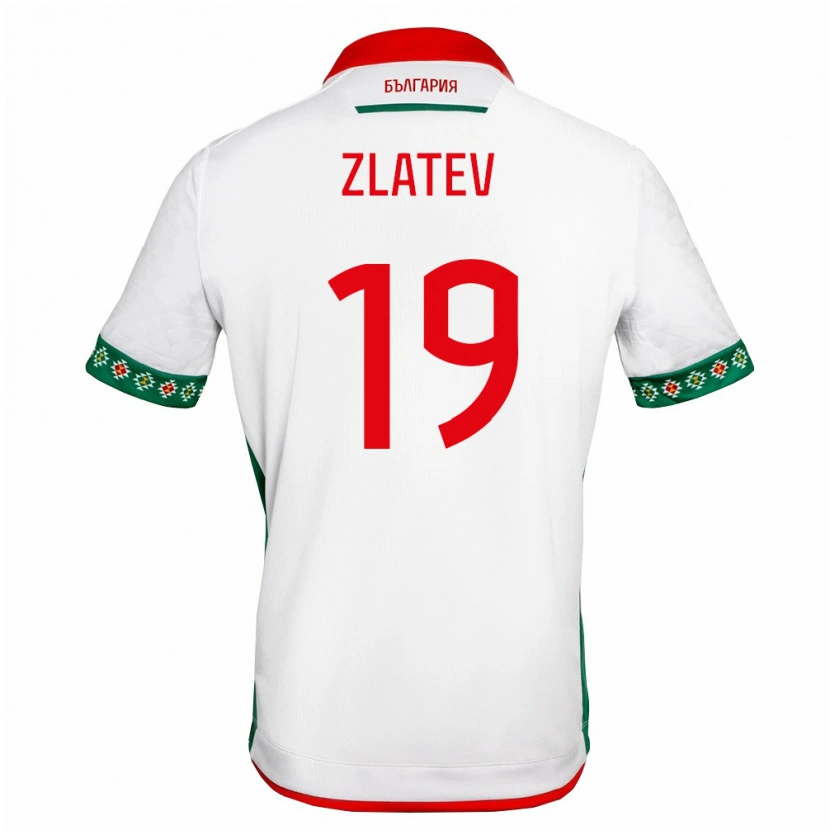 Danxen Niño Camiseta Bulgaria Nikolay Zlatev #19 Blanco Verde Rojo 1ª Equipación 26-28 La Camisa