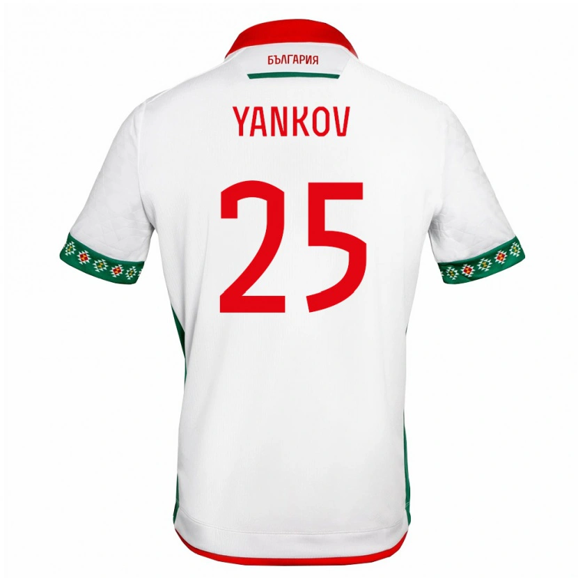 Danxen Niño Camiseta Bulgaria Dominik Yankov #25 Blanco Verde Rojo 1ª Equipación 26-28 La Camisa