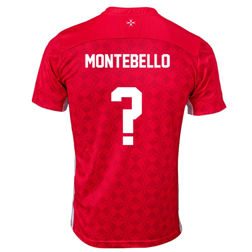 Danxen Niño Camiseta Malta Isaac Montebello #0 Rojo Blanco 1ª Equipación 26-28 La Camisa