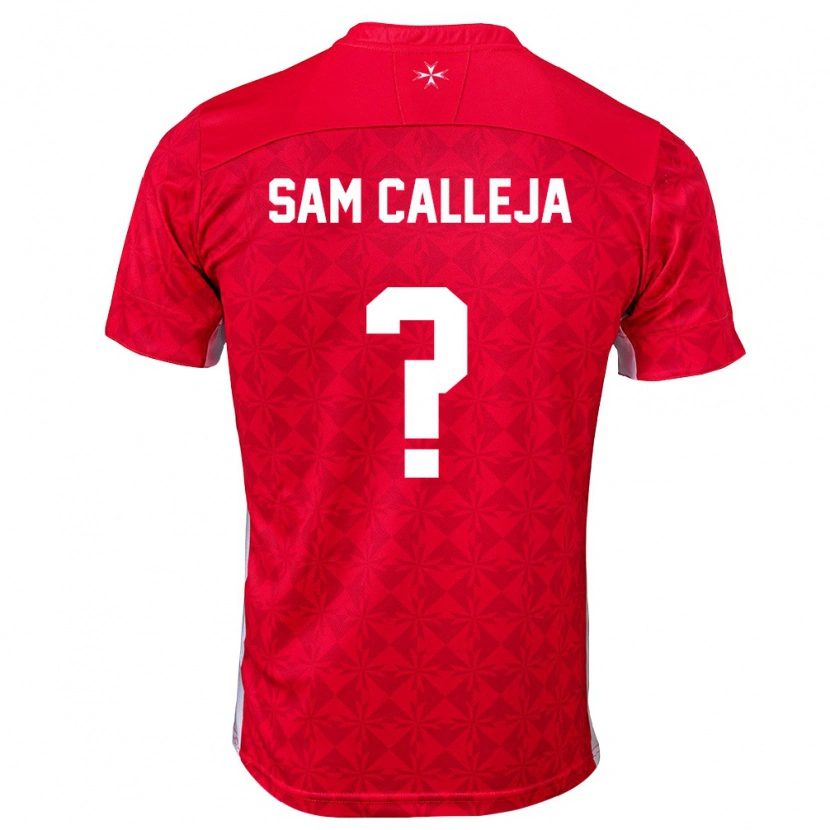 Danxen Niño Camiseta Malta Sam Calleja #0 Rojo Blanco 1ª Equipación 26-28 La Camisa