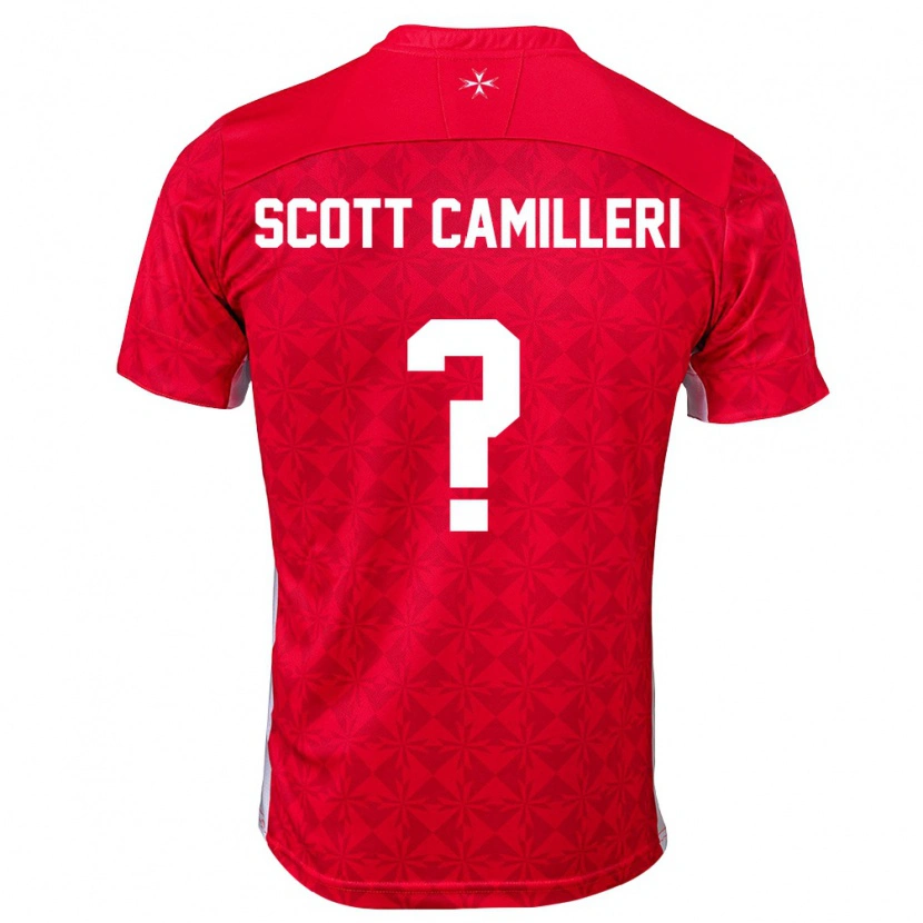 Danxen Niño Camiseta Malta Scott Camilleri #0 Rojo Blanco 1ª Equipación 26-28 La Camisa