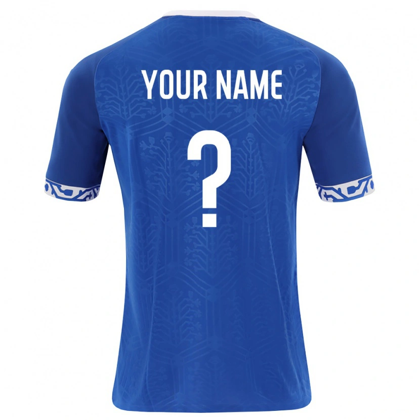 Danxen Niño Camiseta Moldavia Su Nombre #0 Azul Real Blanco 1ª Equipación 26-28 La Camisa