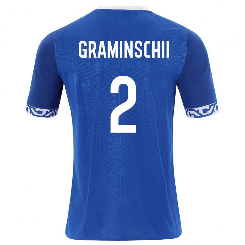 Danxen Niño Camiseta Moldavia Ivan Graminschii #2 Azul Real Blanco 1ª Equipación 26-28 La Camisa