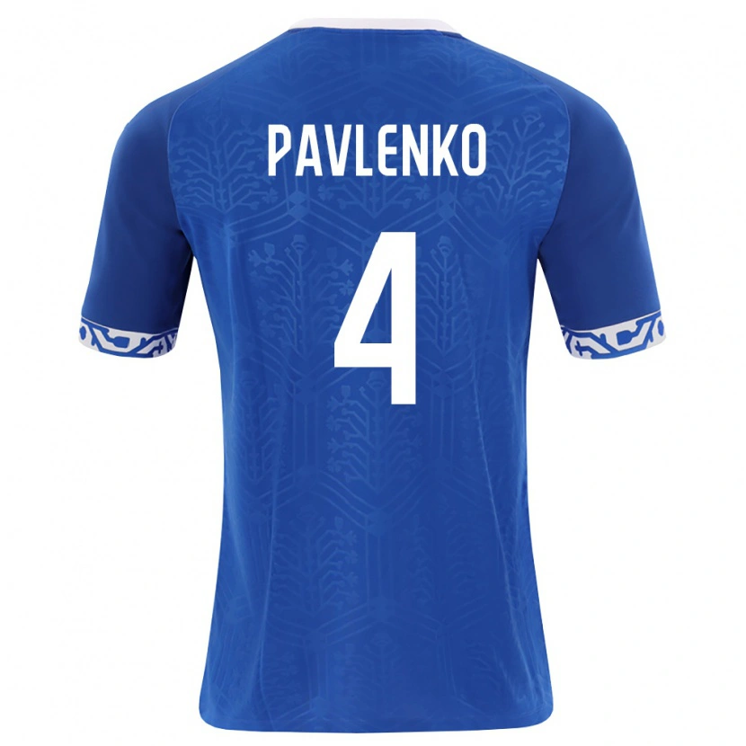 Danxen Niño Camiseta Moldavia Daniil Pavlenko #4 Azul Real Blanco 1ª Equipación 26-28 La Camisa