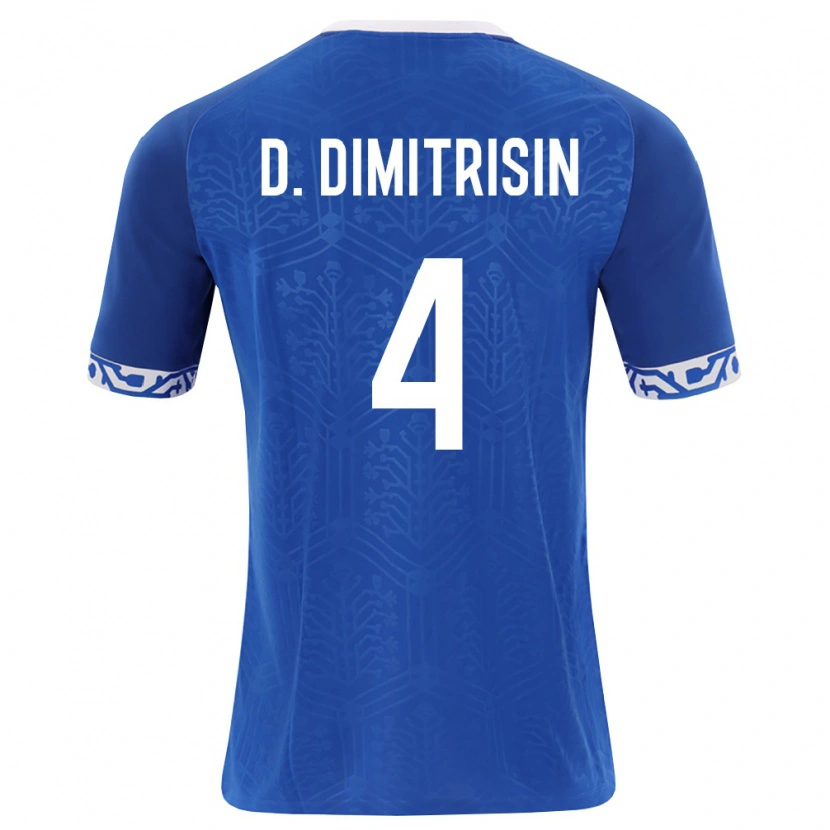 Danxen Niño Camiseta Moldavia David Dimitrișin #4 Azul Real Blanco 1ª Equipación 26-28 La Camisa