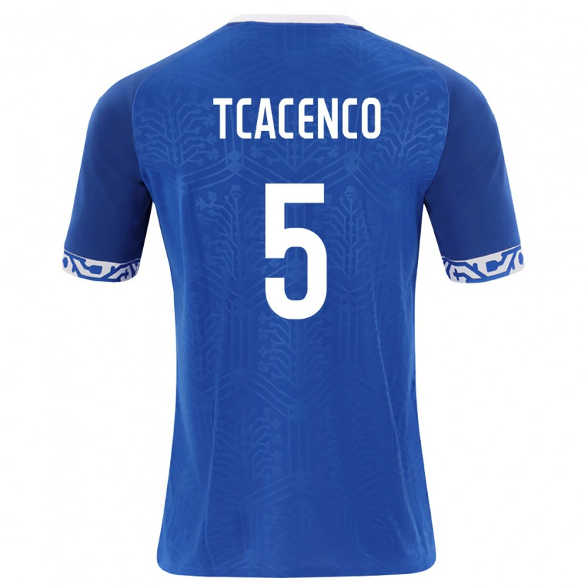 Danxen Niño Camiseta Moldavia Christian Tcacenco #5 Azul Real Blanco 1ª Equipación 26-28 La Camisa