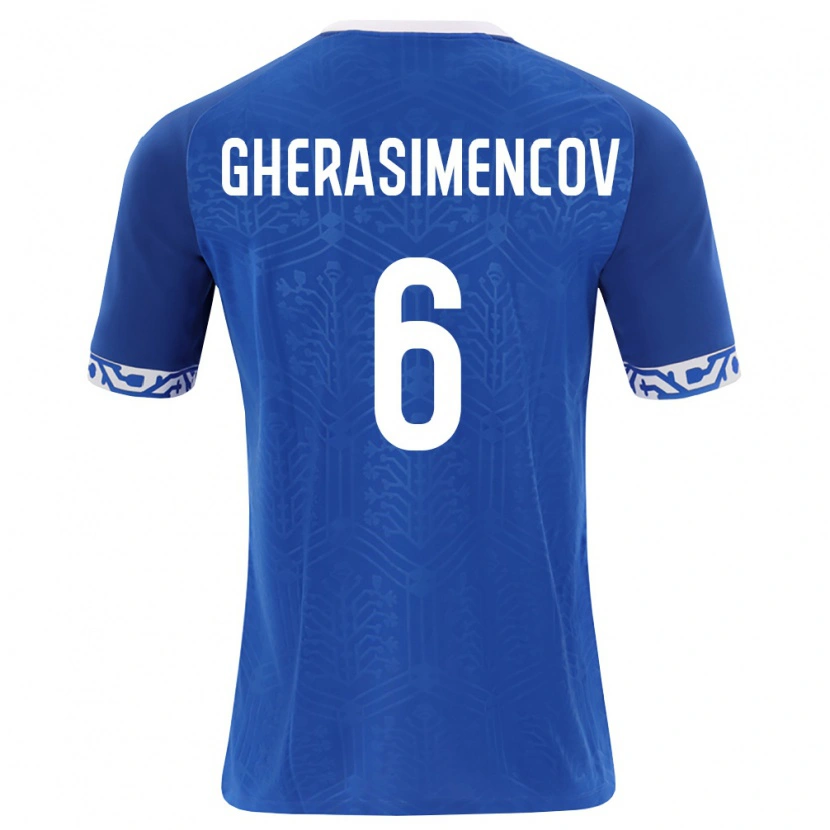Danxen Niño Camiseta Moldavia Mihail Gherasimencov #6 Azul Real Blanco 1ª Equipación 26-28 La Camisa