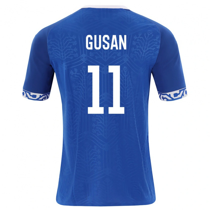 Danxen Niño Camiseta Moldavia Justian Gusan #11 Azul Real Blanco 1ª Equipación 26-28 La Camisa