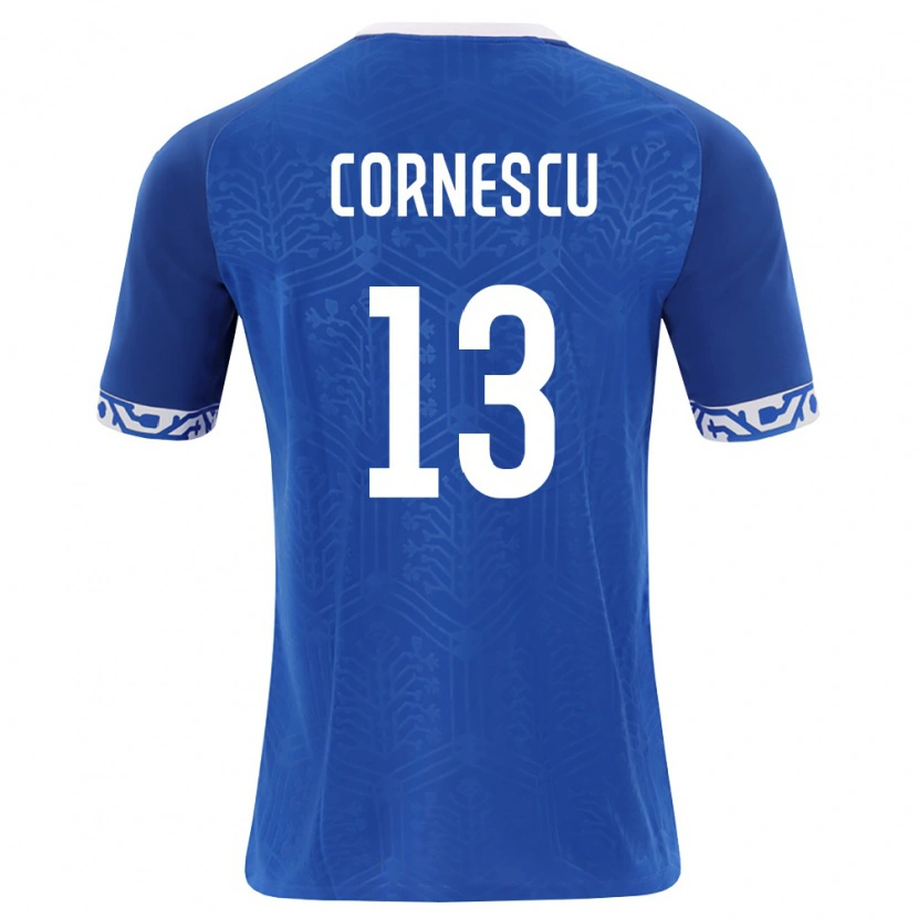 Danxen Niño Camiseta Moldavia Iustin Cornescu #13 Azul Real Blanco 1ª Equipación 26-28 La Camisa