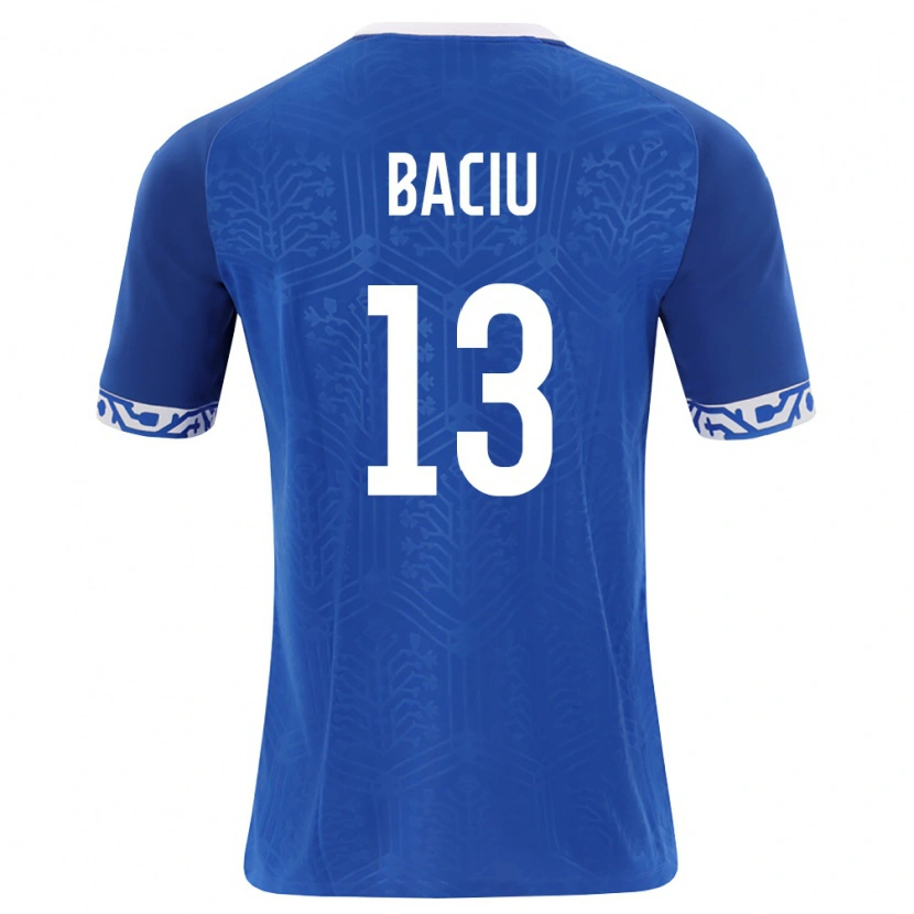 Danxen Niño Camiseta Moldavia Victor Baciu #13 Azul Real Blanco 1ª Equipación 26-28 La Camisa