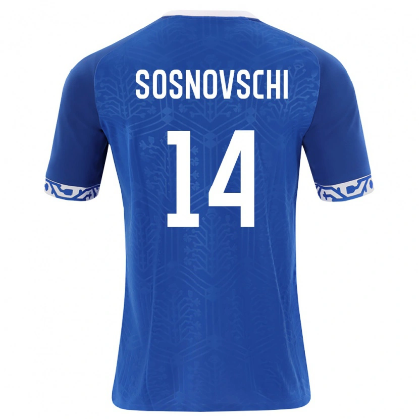 Danxen Niño Camiseta Moldavia Andrei Sosnovschi #14 Azul Real Blanco 1ª Equipación 26-28 La Camisa