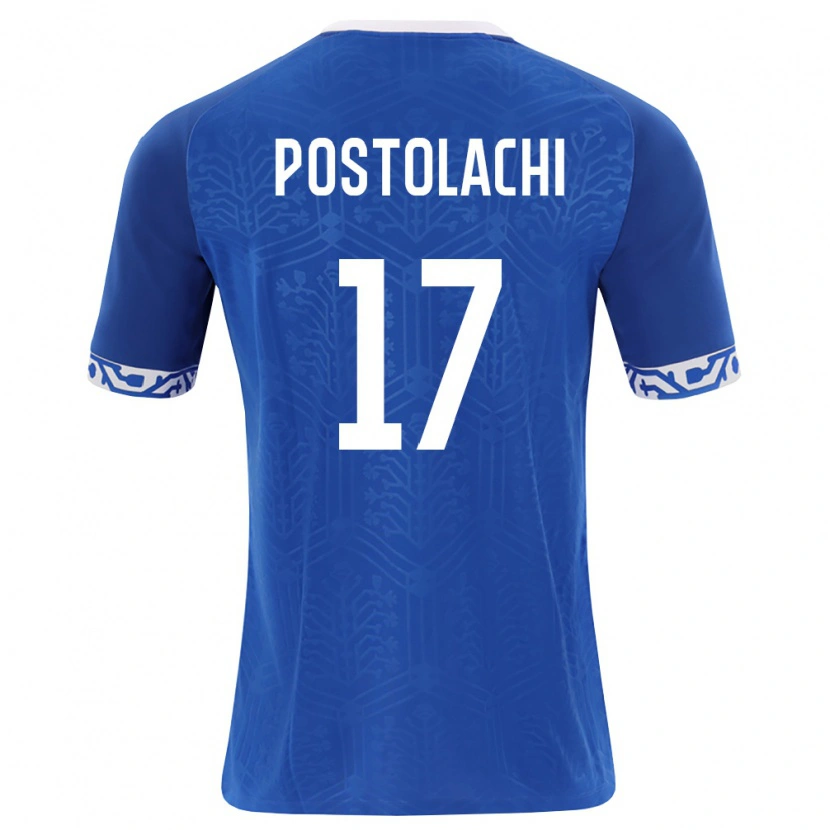 Danxen Niño Camiseta Moldavia Virgiliu Postolachi #17 Azul Real Blanco 1ª Equipación 26-28 La Camisa