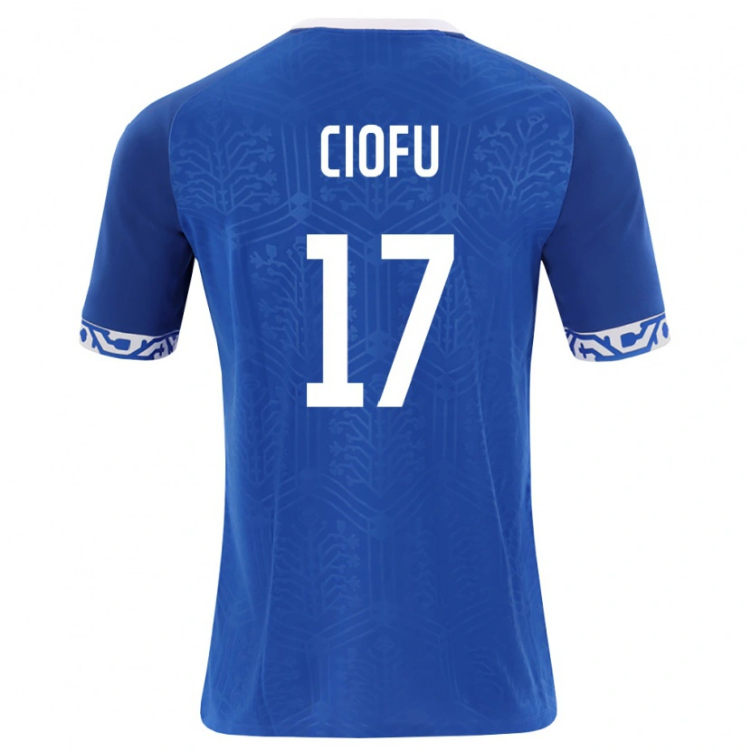 Danxen Niño Camiseta Moldavia Egor Ciofu #17 Azul Real Blanco 1ª Equipación 26-28 La Camisa