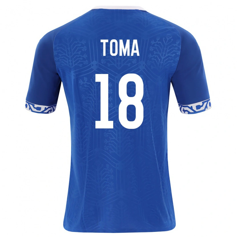 Danxen Niño Camiseta Moldavia Andy Toma #18 Azul Real Blanco 1ª Equipación 26-28 La Camisa
