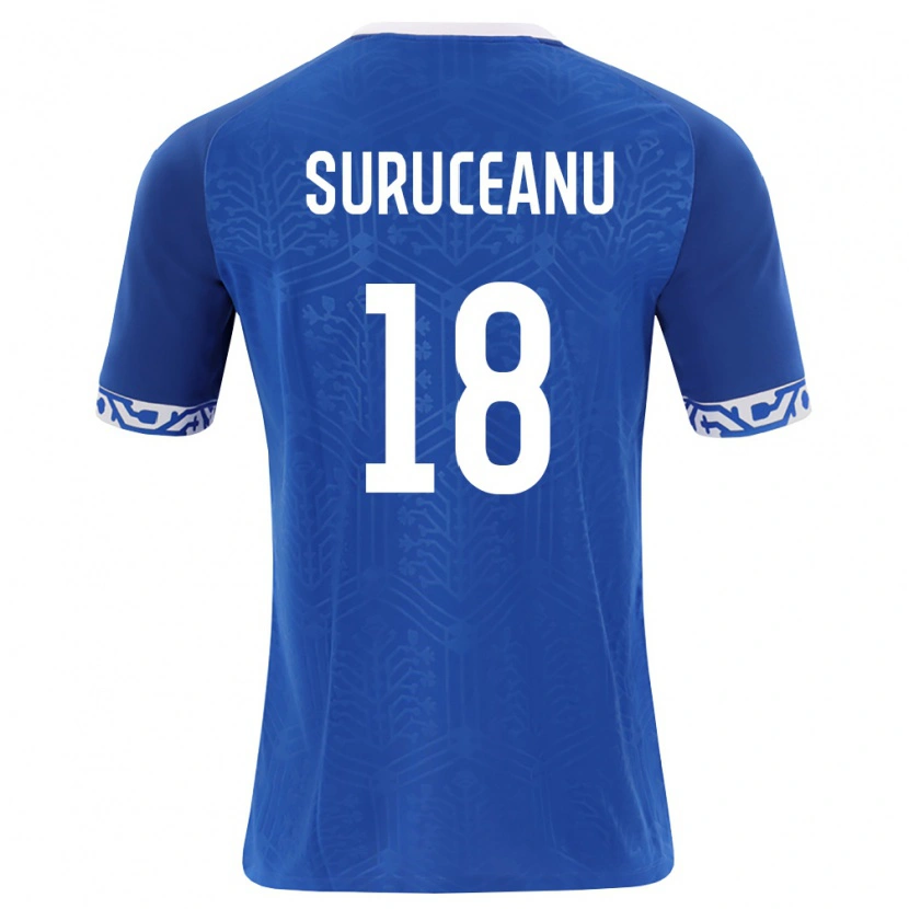 Danxen Niño Camiseta Moldavia Sebastian Suruceanu #18 Azul Real Blanco 1ª Equipación 26-28 La Camisa