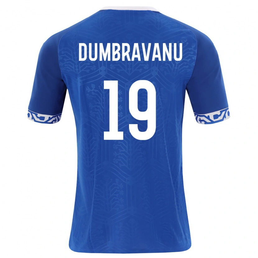 Danxen Niño Camiseta Moldavia Daniel Dumbravanu #19 Azul Real Blanco 1ª Equipación 26-28 La Camisa