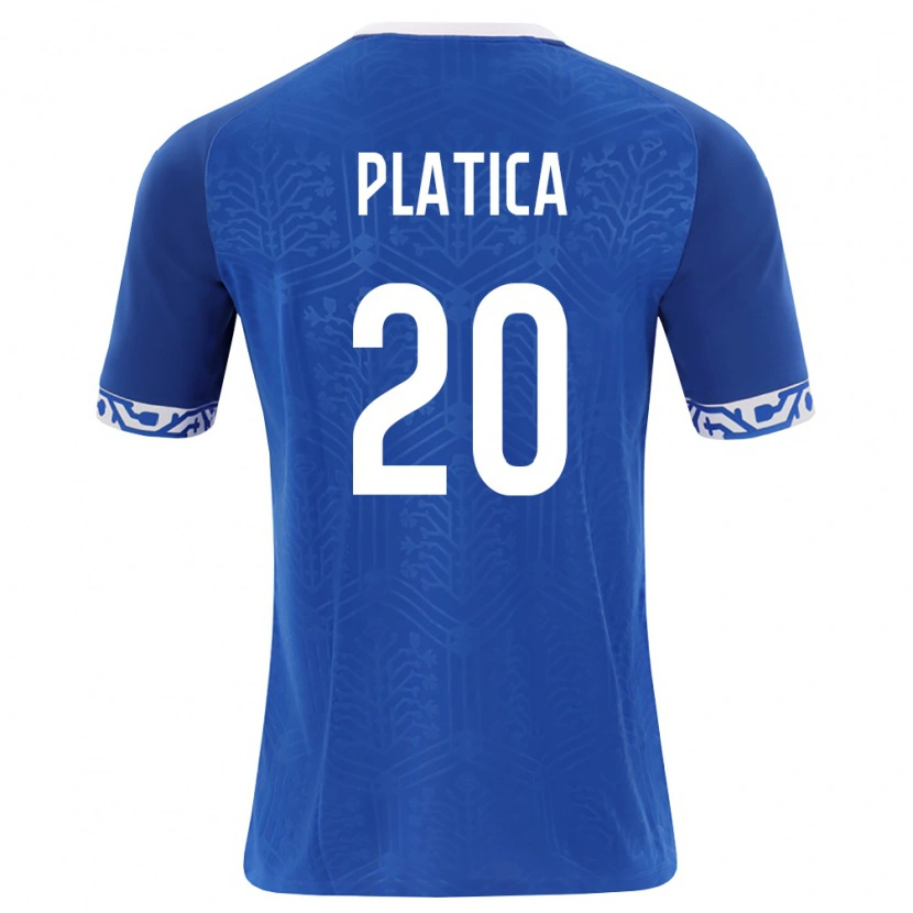 Danxen Niño Camiseta Moldavia Sergiu Plătică #20 Azul Real Blanco 1ª Equipación 26-28 La Camisa